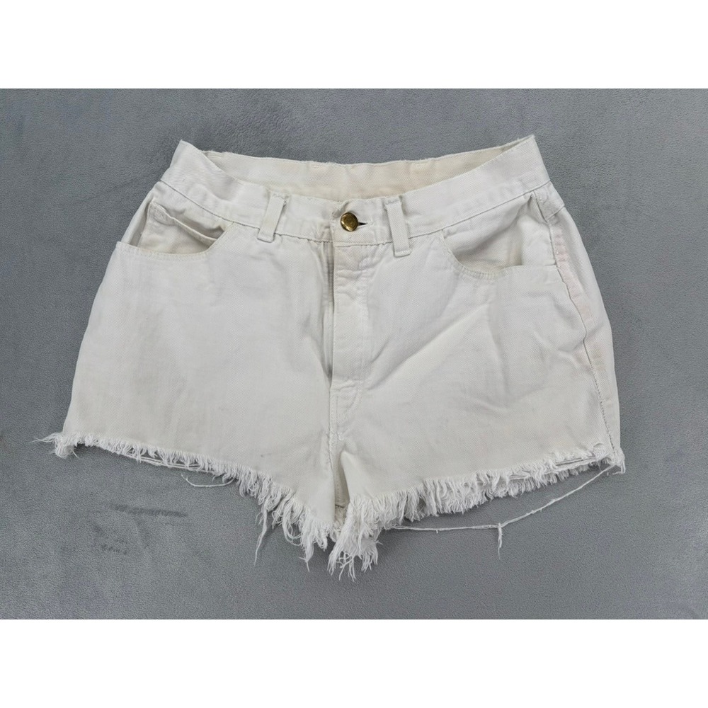 Limited Express Denim Shorts Womens 13 White High Waisted Frayed Hem Vintage 90s